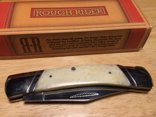 Rough Ryder White Smooth Bone Lockback 3 3/4" Pocket Knife RR133
