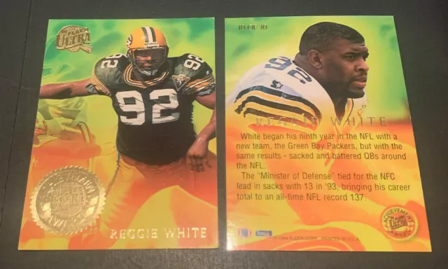 1994 Fleer Ultra Achievement Award Insert Card #10 Reggie White HOF GB Packers