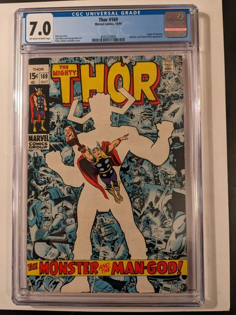 THOR # 169 CGC 7.0 Watcher &Therman Man app. origin of Galactus Marvel Oct. 1969
