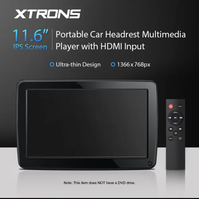 11.6" IPS Screen Car Headrest Monitor Multimedia Player HDMI 1080P USB 1366*768