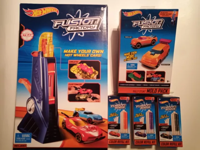 Hot Wheels Fusion Factory Car Maker Set with Bonus Mold Pack and 3 Color Refills