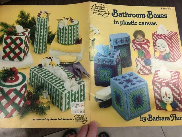 CAJAS DE BAÑO en libro de lona de plástico, lona kleenex y cajas de almacenamiento