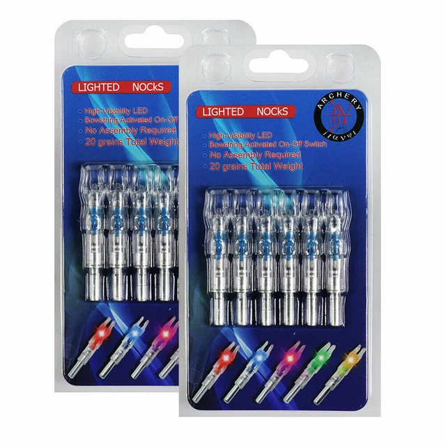 2 Packs (6Pcs/Pack) Blue Lighted Nock Long Time I.D. 6.2mm For Compound Bow