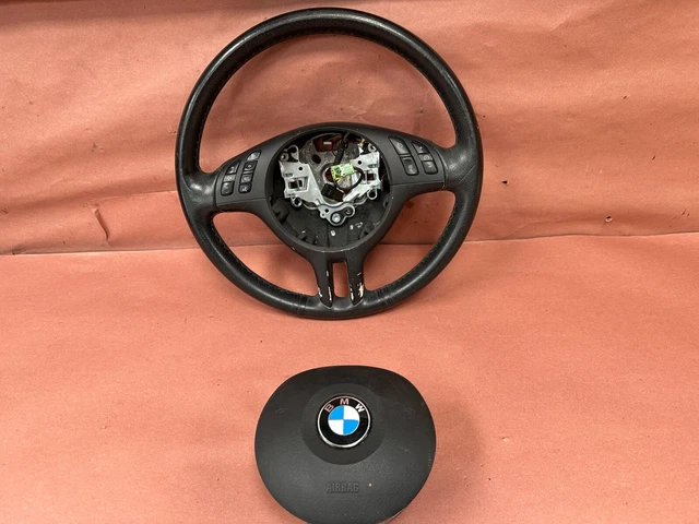 Volant BMW Sport En Cuir Noir - Remplace Directement Modèles E36, E38, E39, Z3 (96-99) - Diamètre 14 Pouces