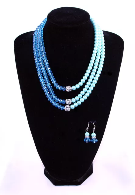 Ensemble Bijoux  Fantaisie Femme Neuf En perles  (Collier et boucles d'oreilles)