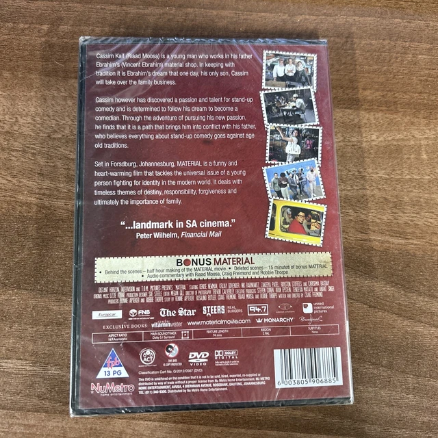 MATERIAL (DVD, 2012) South African Film Starring Riaad Moose Brand New