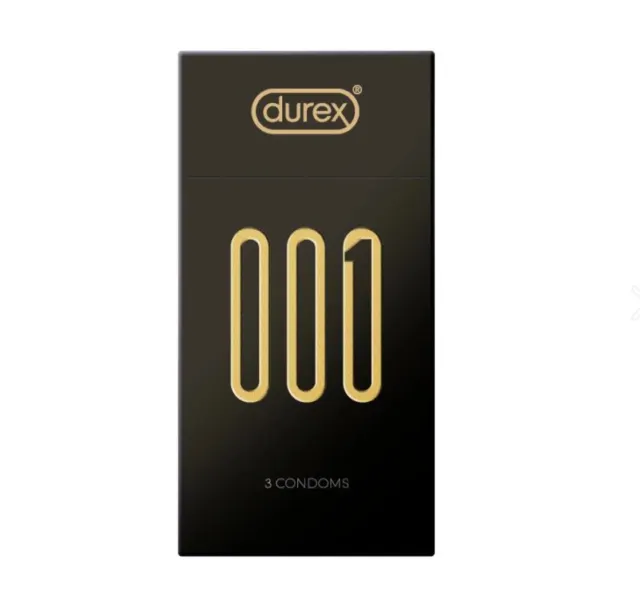 Durex 001 Ultra Thin Condom Ultrasensitive Thinnest Polyurethane Non-Latex PU