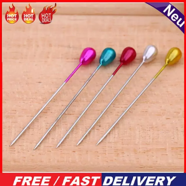 50pcs 2.17" Round Pearl Straight Head Pins Embroidery Sewing Pins