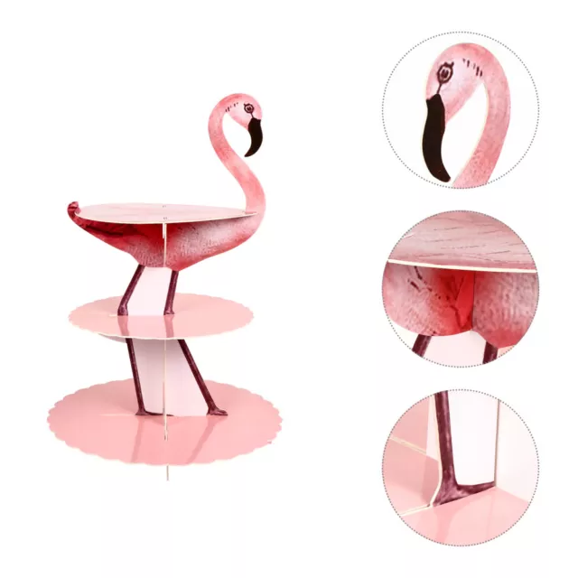 3-Tier Flamingo Cupcake Stand for Parties and Weddings-