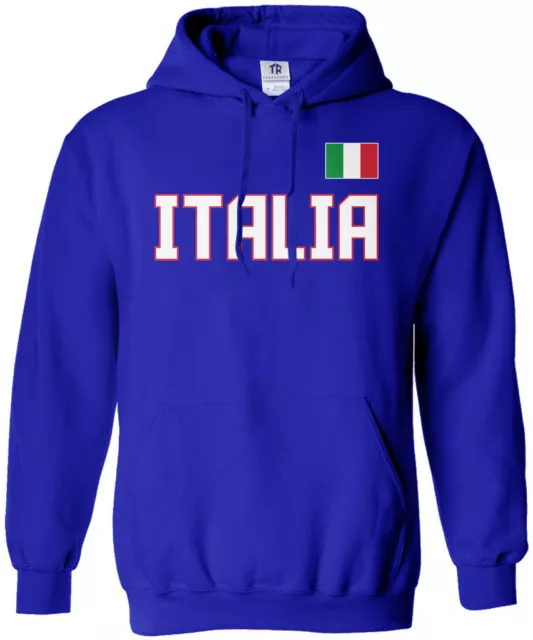 Threadrock Men's Italia National Team Hoodie Sweatshirt Italy Soccer