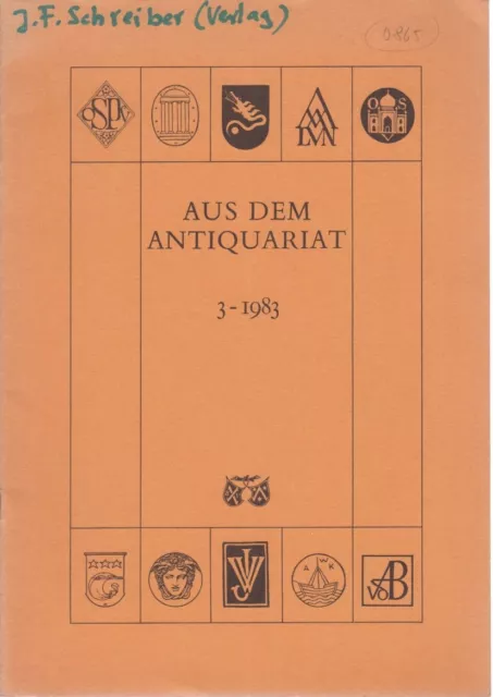 Aus dem Antiquariat, Nr. 3, 1983. Beilage zum Börsenblatt für den Deutschen Buch