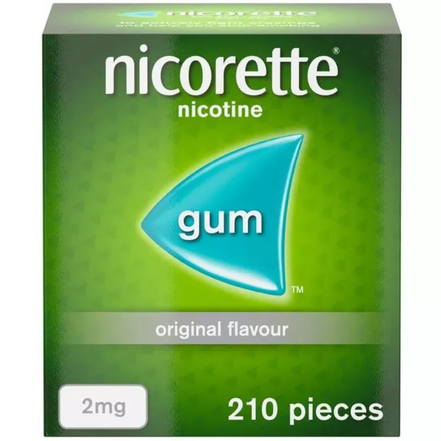 Nicorette Gum 2mg Original Flavour Nicotine Chewing Gum 210 for Quit Smoking