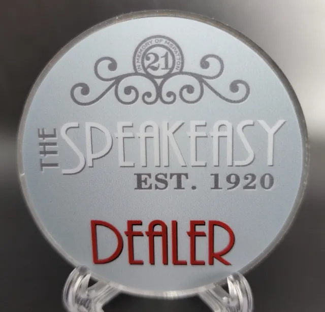 Premium Dealer Button for Poker Speakeasy Design Textured Matte 60mm Acrylic