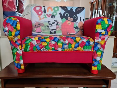 Bing poltroncina bing bambini disney poltrona interno legno imbottita stoff sediolina 
