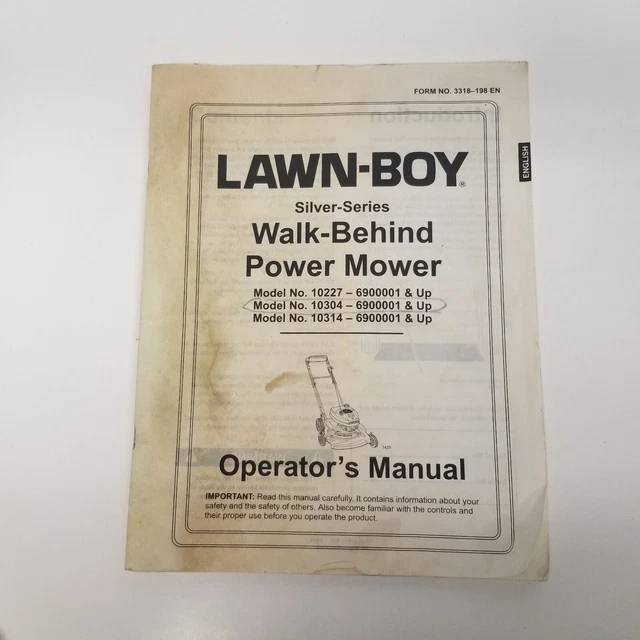 LAWNBOY SILVER SERIES Walk Behind Power Mower Operator's Manual, 10304
