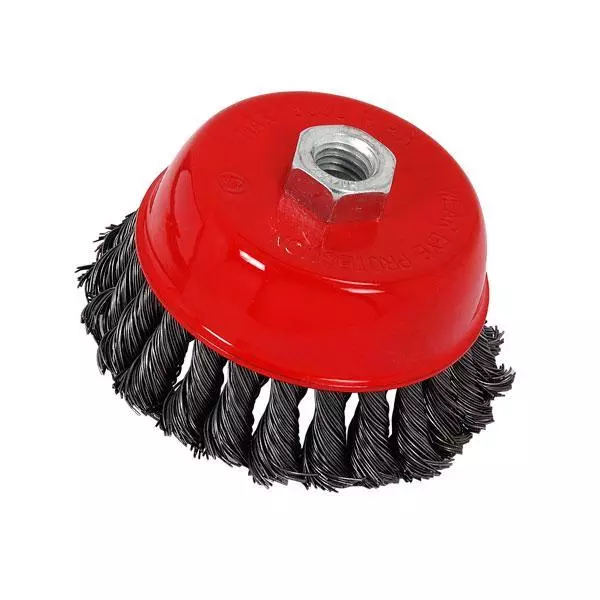 100 mm / 4 " Twist knot rotary steel wire cup brush M14