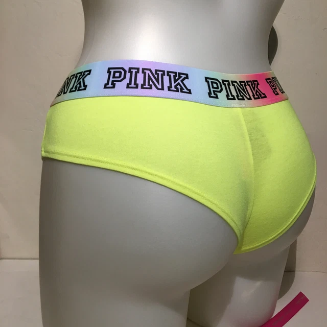 RARE VICTORIAS SECRET SEXY CHEEKY Panty Panties Bright Neon Yellow PINK