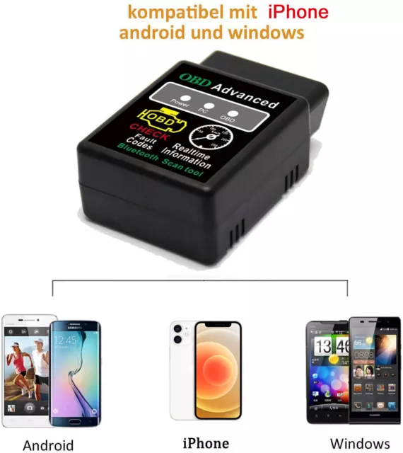 Veepeak Bluetooth 4.0 oder höher (BLE) OBD II Diagnosegerät, für iOS UND Android