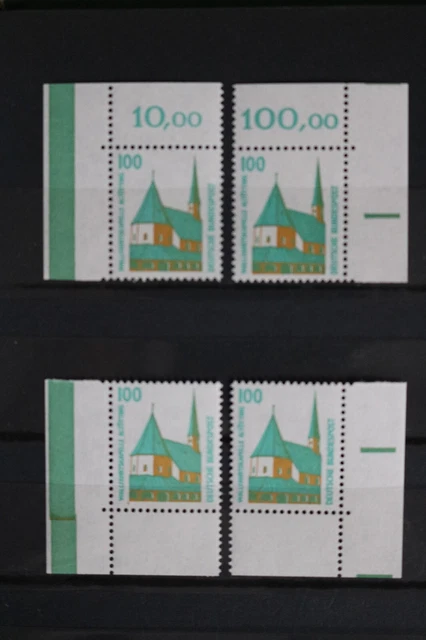 K-7-2, Bund BRD DS SWK 1989 MiNr. 1406 - 100 PF - alle 4 Ecken E1-E4 postfrisch