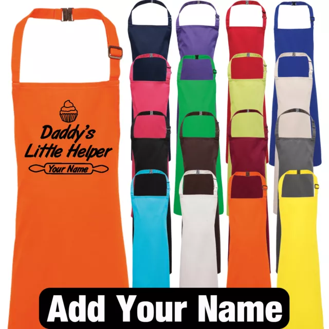 Childrens Apron Daddy's Little Helper Personalised Kitchen Cooking Baking