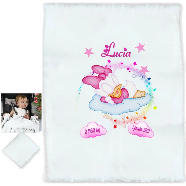 plaid bébé personnalisé cadeau naissance prenom texte choix réf 21