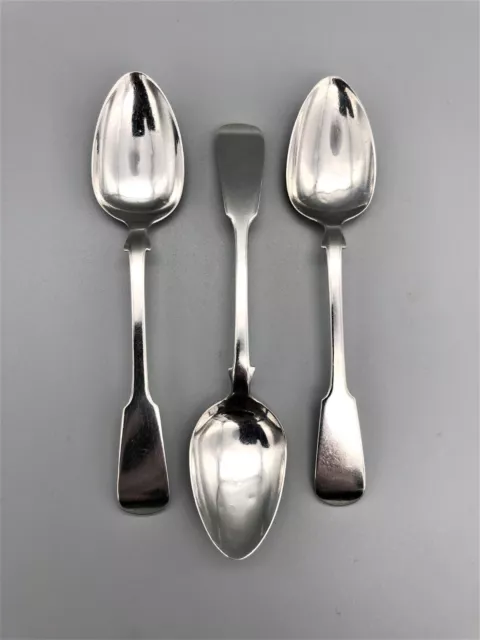 3 x VICTORIAN SCOTTISH STERLING SILVER TEASPOONS, JOHN FINLAY, GLASGOW, 1838 2