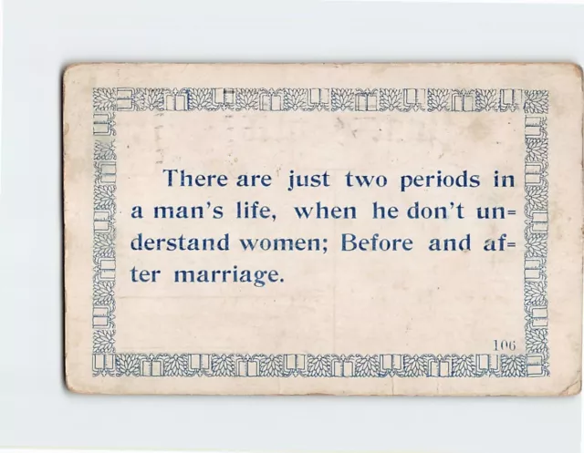 Postcard Love/Romance Greeting Card with Marriage Quote and Art Print