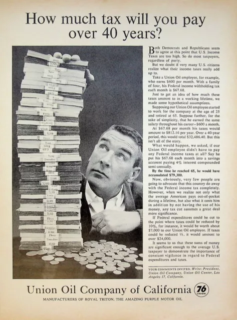1963 Union 76 Oil Company of California Silver Dollars Vintage 1960s Print Ad
