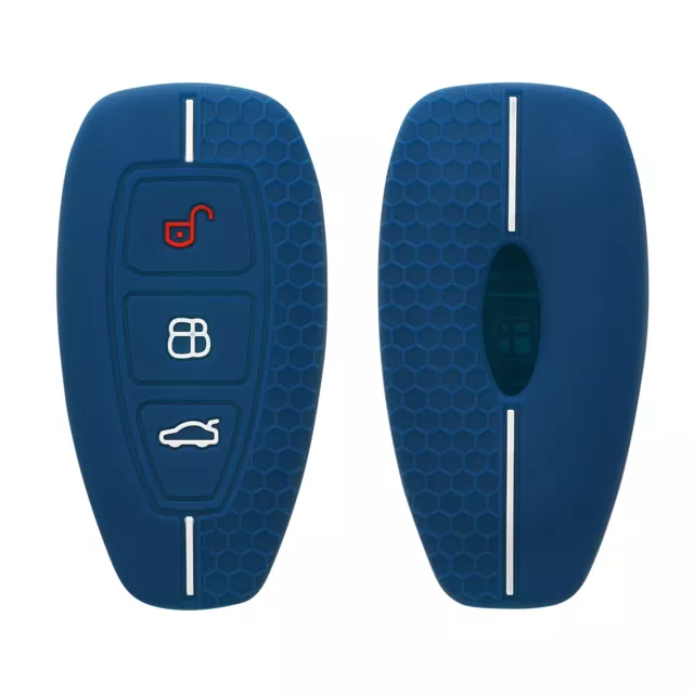 Coque protection clé de voiture souple en silicone pour Ford Keyless Go 3-Bouton