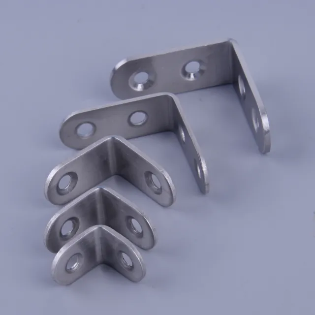 10x Stainless Steel L Shape 90 ?? Right Angle Bracket Corner Brace Joint Support