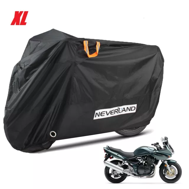NEVERLAND Motorcycle Cover Waterproof Outdoor, Motorbike Scooter Covers  Heavy Duty Medium with Lock-Holes, Bandage, Storage Bag Compatible with  Harley
