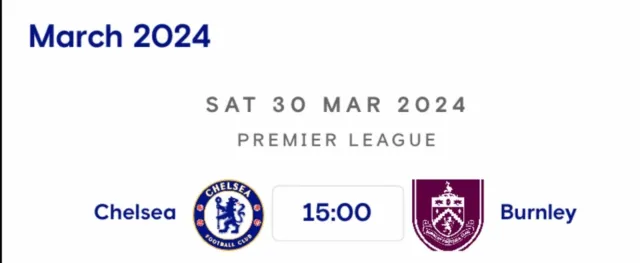 OFFICIAL PROGRAMME 30/3/2024 CHELSEA v BURNLEY PRE-ORDER + FREE POSTAGE