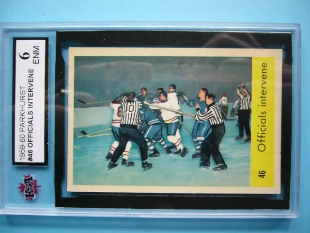 1959/60 Parkhurst Nhl Hockey Card #46 Officials Intervene Ia Ksa 6 Ex/Nm Parkie 3