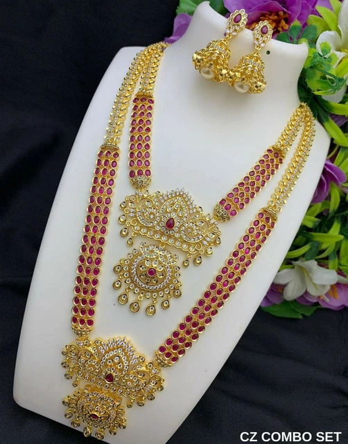 nden Bjoux Bollywood Long Coller Ethnque Plaqué Or Temple Bjoux