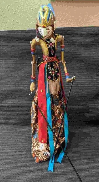 Wayang Doll Puppet Indonesia Vintage 1970's - 16.5" x 4"