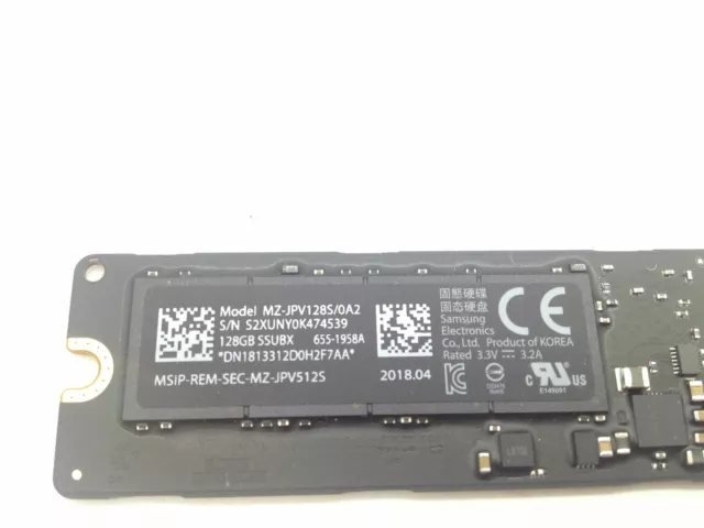 MacBook A1466 2015 MJVE2LL Samsung 128GB 12+16 pin SSD MZ-JPV128R