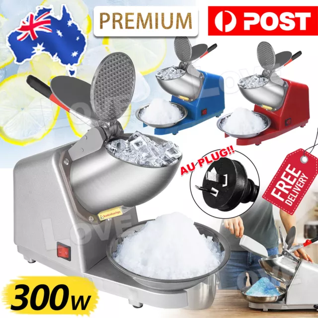 Electric Ice Crusher Shaver Commercial Machine Snow Cone Maker 85KG/H 2200R/min