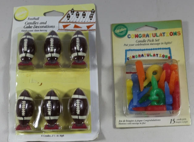 Velas y velas de felicitación para pasteles de fútbol americano Wilton 1998/2003