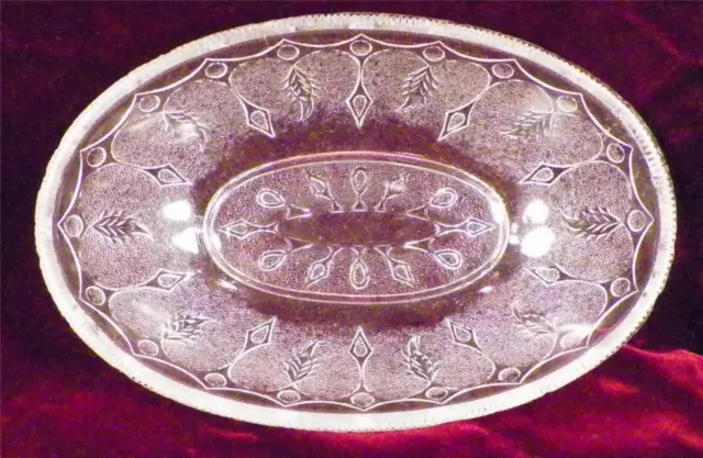 Pride Relish Dish Bowl Leaf & Dart Richards & Hartley EAPG 1870s As Is