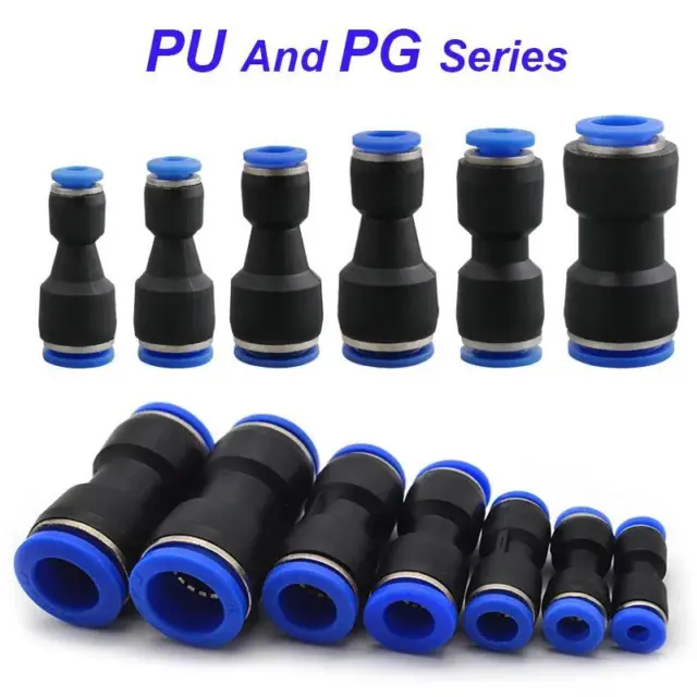 10Pcs I Type PU/PG Straight Push Gas Quick Fittings 4 mm-16 mm Plastic Connector