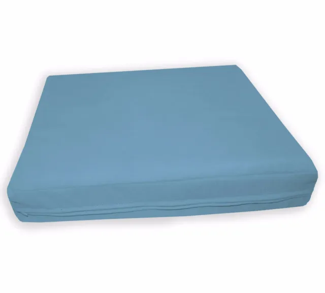 mb57t Lt Ocean Blue Flat Velvet Style 3D Box Sofa Seat Cushion Cover Custom Size
