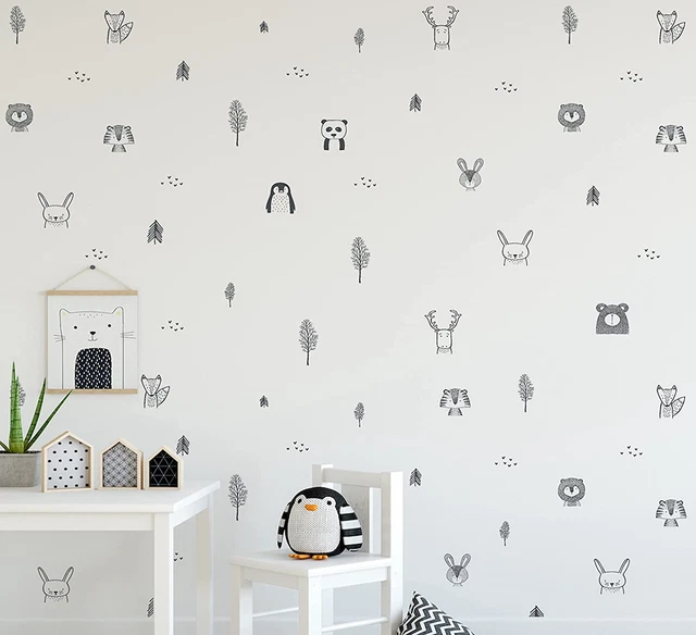 Pegatinas de pared para animales para dormitorios infantiles, guardería, habitación para bebés, sala de juegos, habitación para niños
