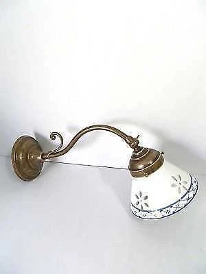 Appliques Lampada da parete in ottone con ceramica traforata BLU made in italy