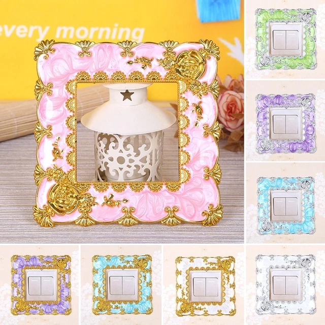 Pegatina de pared soporte de luz individual cubierta hogar enchufe decoración