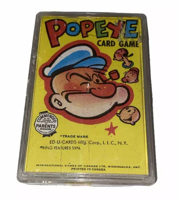 Vintage Popeye Card Game ED-U-Cards - King Features SYN with Directions