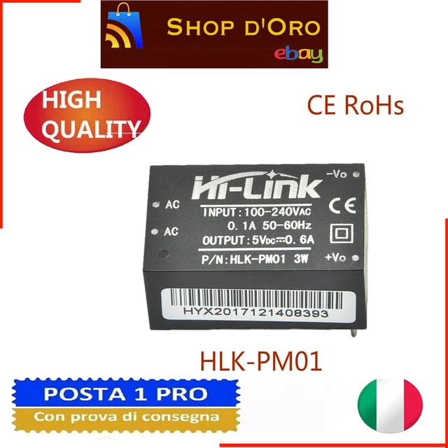 HLK-PM01 AC DC 220V a 5V 3W Modulo convertitore isolato step down