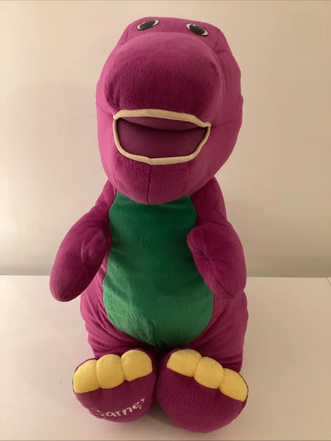 JUMBO TALKING BARNEY Plush Hug Purple Dinosaur 2001 Fisher Price ...