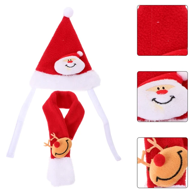 2Pcs Welpen Weihnachten Kostüm Weihnachten Santa Claus Hut