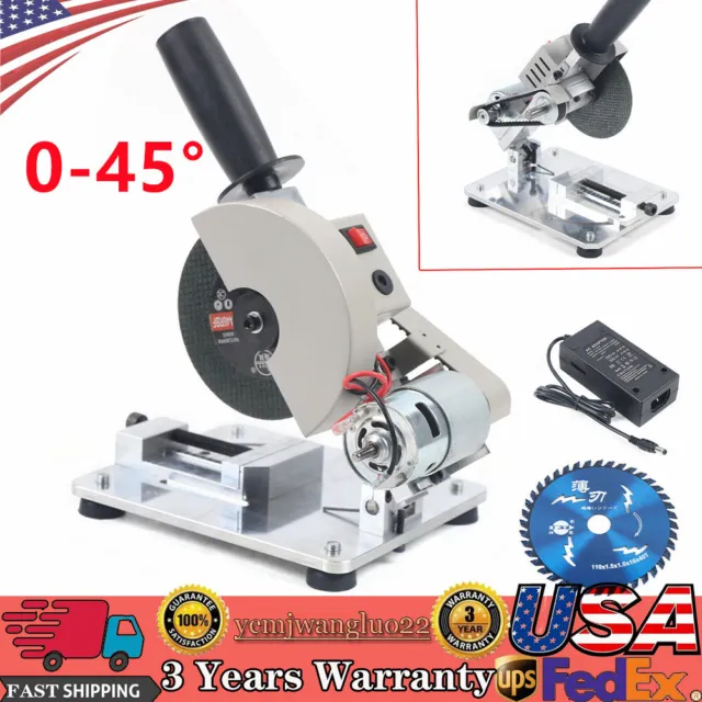 Mini Table Saw 4in 0-45° Miter Saw Portable Small Hobby Chop Saw Cutting Machine