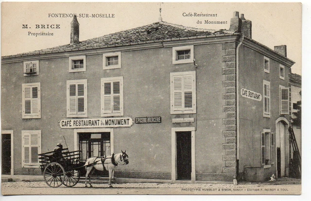 FONTENOY SUR MOSELLE - Meurthe et Moselle - CPA 54 - café restaurant du monument